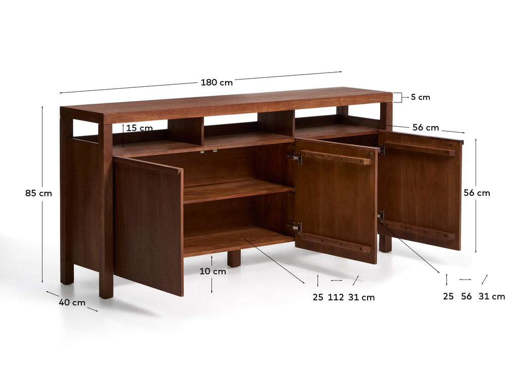 Buffet Norani en bois et placage d’acacia 180 x 85 cm
