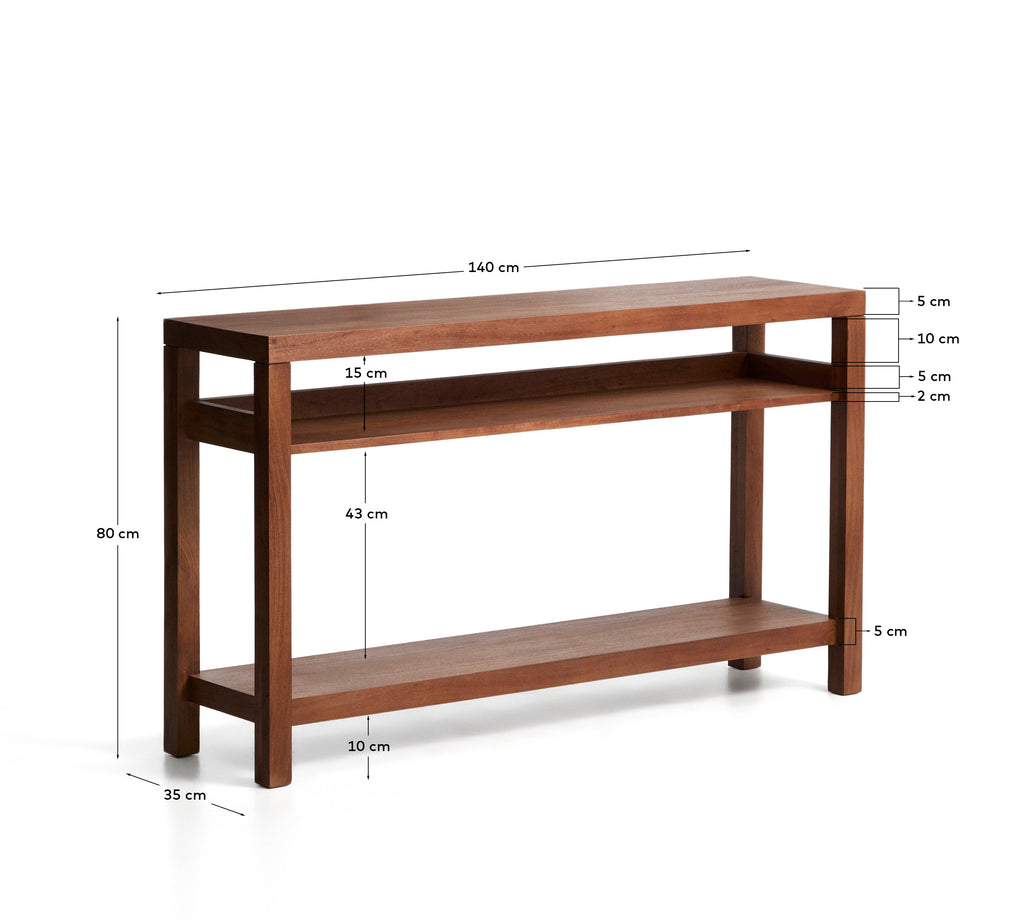 Console Norani en bois et placage d’acacia 140 x 80 cm