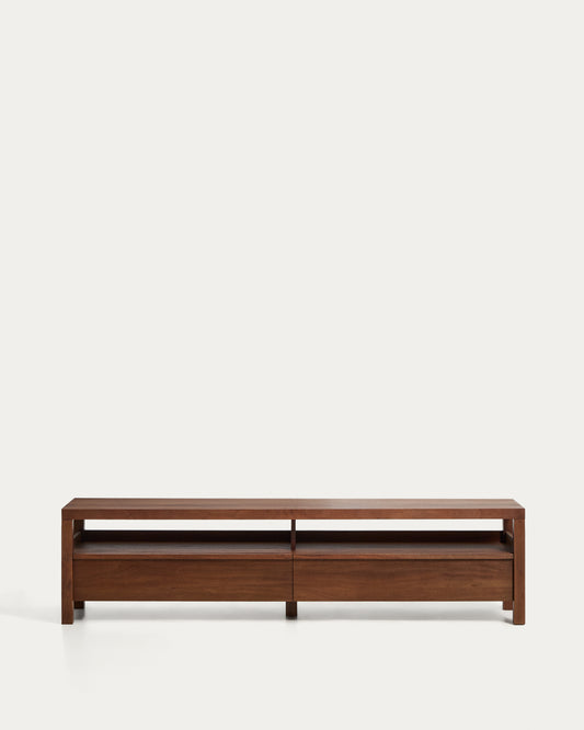 Meuble TV Norani en bois et placage d’acacia 200 x 50 cm
