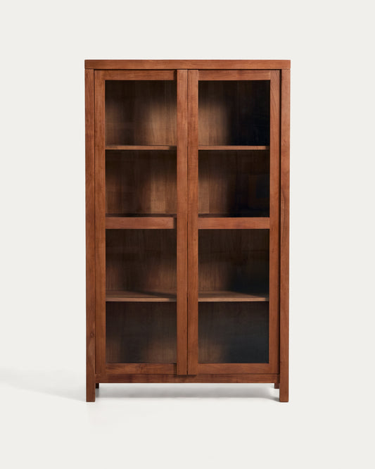 Vitrine Norani en bois et placage d’acacia 110 x 185 cm