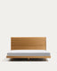 Lit Norlen en placage de chêne avec finition naturelle et lumière LED pour matelas 180 x 200 cm FSC Mix Credit