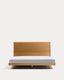 Lit Norlen en placage de chêne avec finition naturelle et lumière LED pour matelas 160 x 200 cm FSC Mix Credit