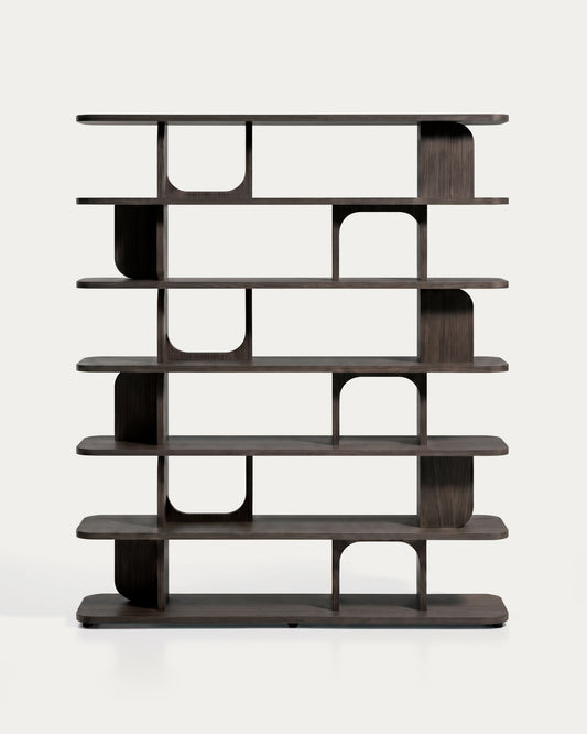 Étagère Aduma en placage de chêne avec finition ébonisée FSC 100 % 160 x 187 cm