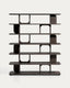 Aduma ebonised-finish oak veneer shelving unit with FSC 100% 160 x 187 cm