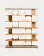 Aduma natural-coloured finish oak veneer shelving unit FSC 100% 160 x 187 cm