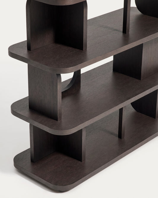 Étagère Aduma en placage de chêne avec finition ébonisée FSC 100 % 100 x 187 cm