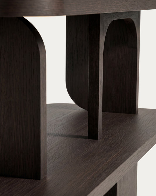 Étagère Aduma en placage de chêne avec finition ébonisée FSC 100 % 100 x 187 cm