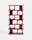 Aduma glossy-finish maroon lacquered MDF shelving unit FSC 100% 100 x 187 cm