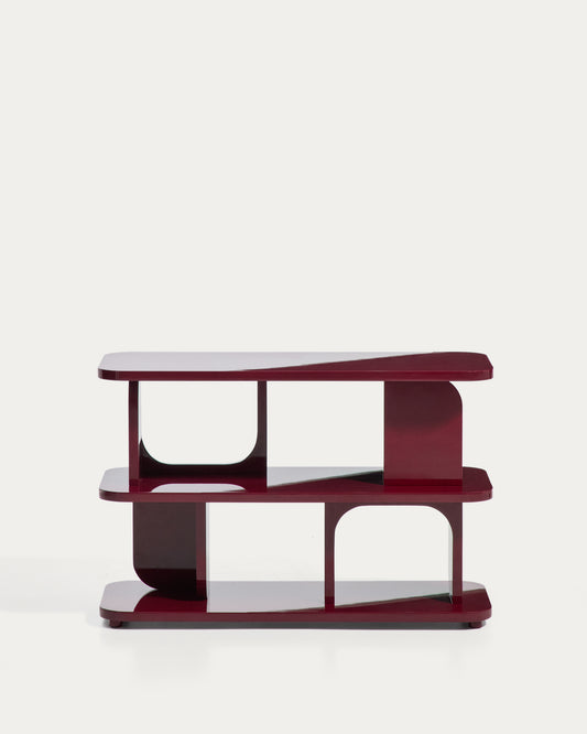 Étagère Aduma MDF laqué grenat avec finition brillante FSC 100 % 100 x 65 cm