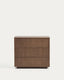 Helvine chest of drawers with 3 drawers in ash veneer with walnut finish 90 x 78cm FSC 100%