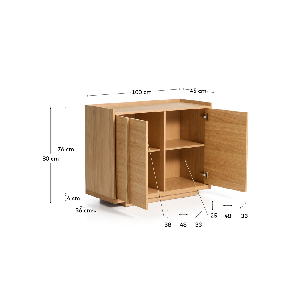 Buffet Onix en placage de chêne finition ton naturel 100 x 80 cm FSC Mix Credit