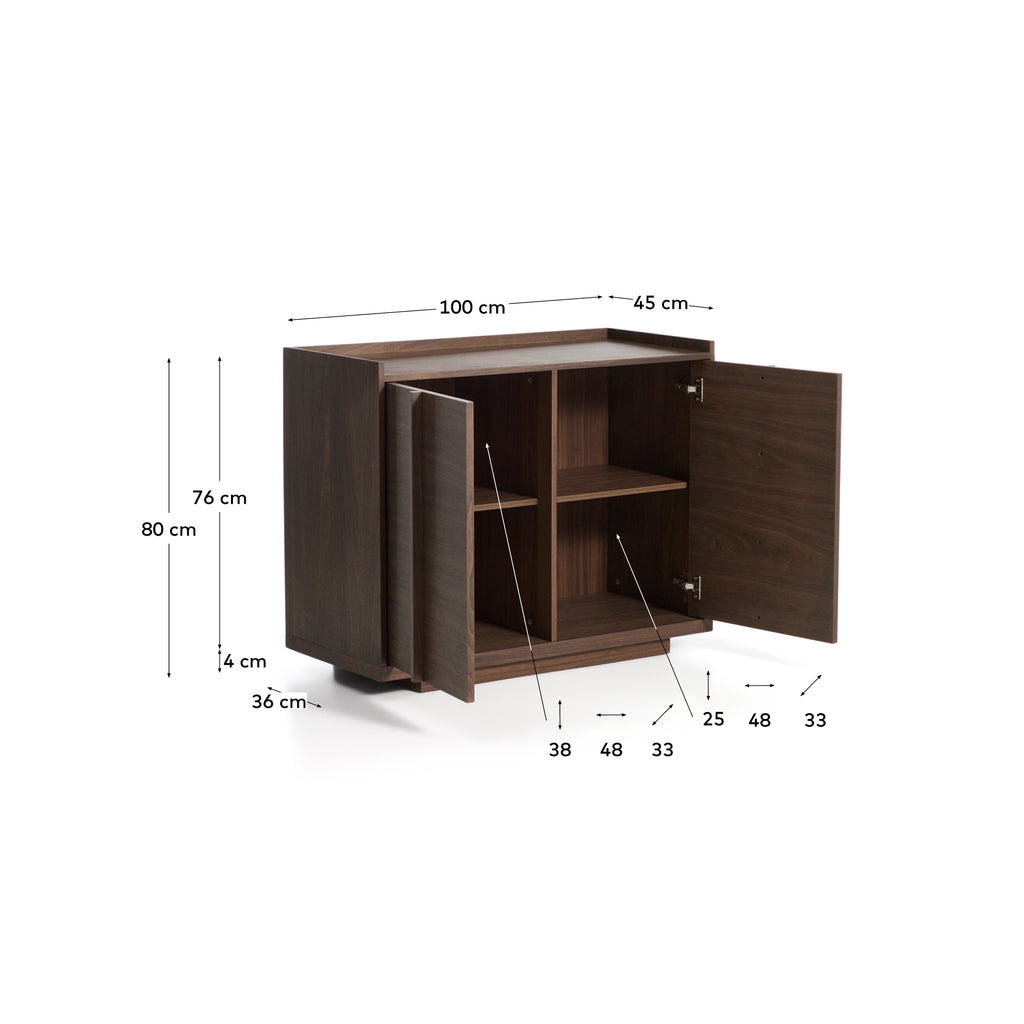Buffet Onix en placage de noyer finition foncée 100 x 80 cm FSC Mix Credit
