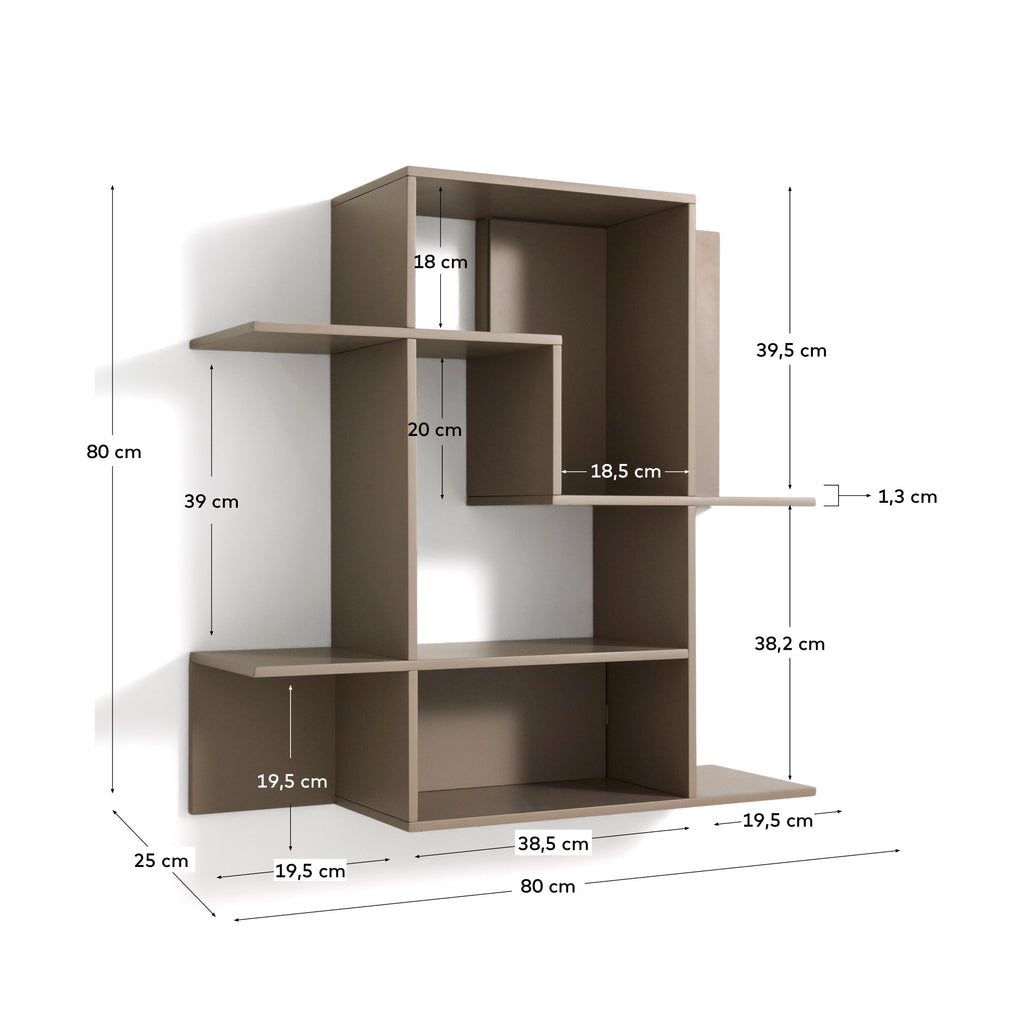 Étagère modulable Ina en MDF laqué taupe 80 x 80 cm FSC 100%