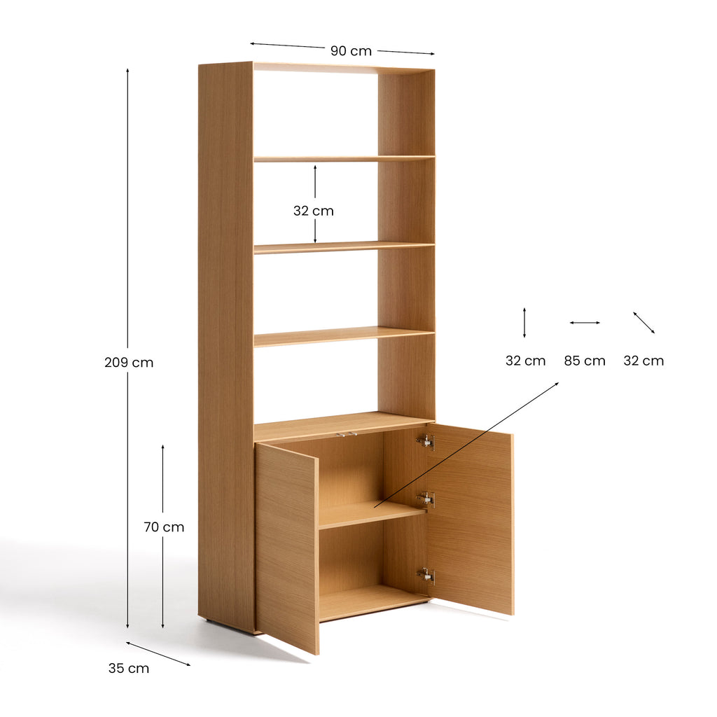 Étagère Visala en placage de chêne 90 x 209 cm FSC 100 %