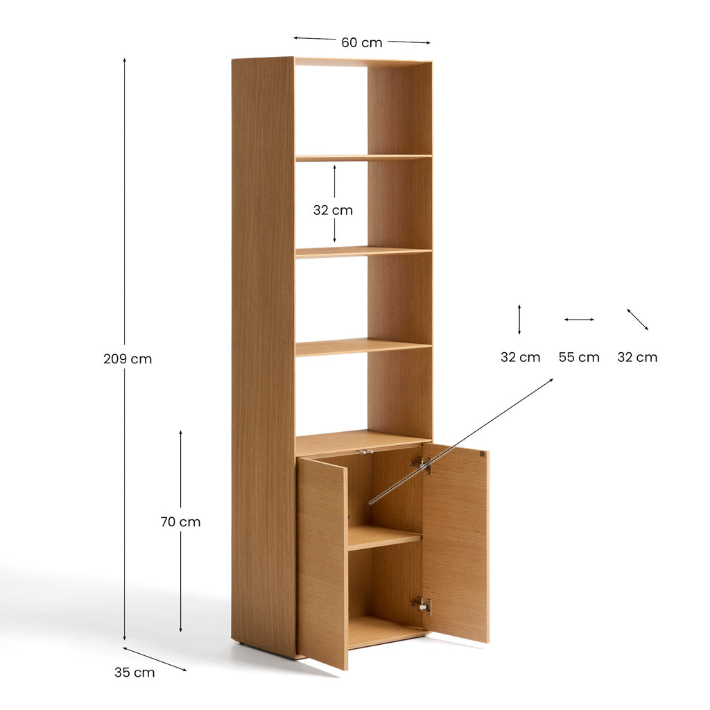 Étagère Visala en placage de chêne 60 x 209 cm FSC 100 %