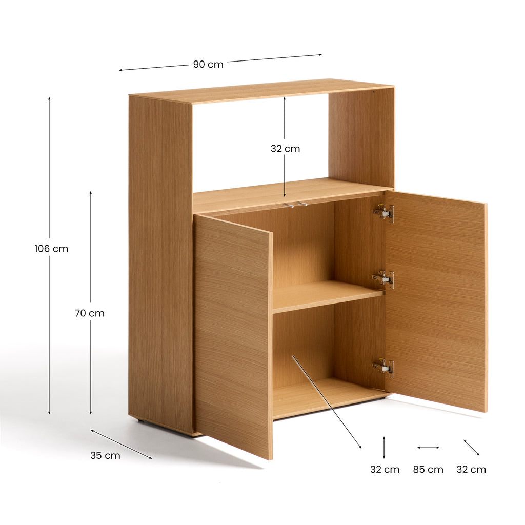 Étagère Visala en placage de chêne 90 x 106 cm FSC 100 %