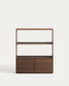 Étagère Visala avec 1 étagère visible en placage de noyer 90 x 106 cm FSC 100 %