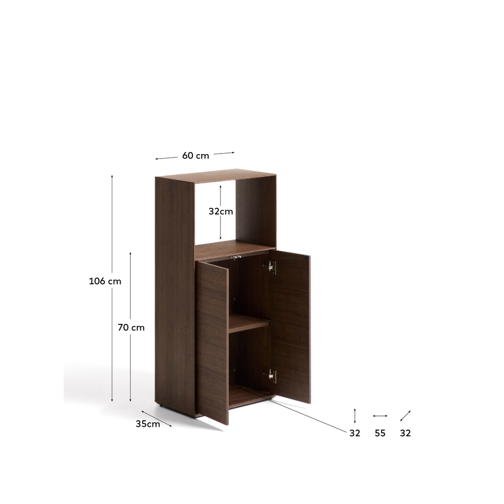 Étagère Visala en placage de noyer 60 x 106 cm FSC 100 %
