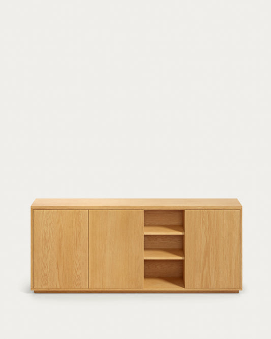 Buffet Abilen 3 portes en placage de chêne 180 x 75 cm FSC 100%
