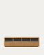 Helvine TV stand 4 doors and 2 drawers oak veneer and tempered glass, 200 x 54 cm FSC 100%