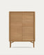 Buffet haut Lenon 4 portes en bois et placage de chêne 104,5 x 144 cm FSC MIX Credit