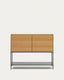 Vedrana 2 door sideboard in oak veneer with steel legs, 98 x 80 cm