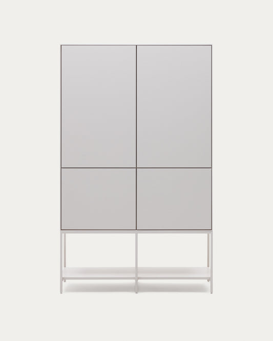 Buffet haut Vedrana 4 portes DM laqué blanc 97,5 x 160 cm