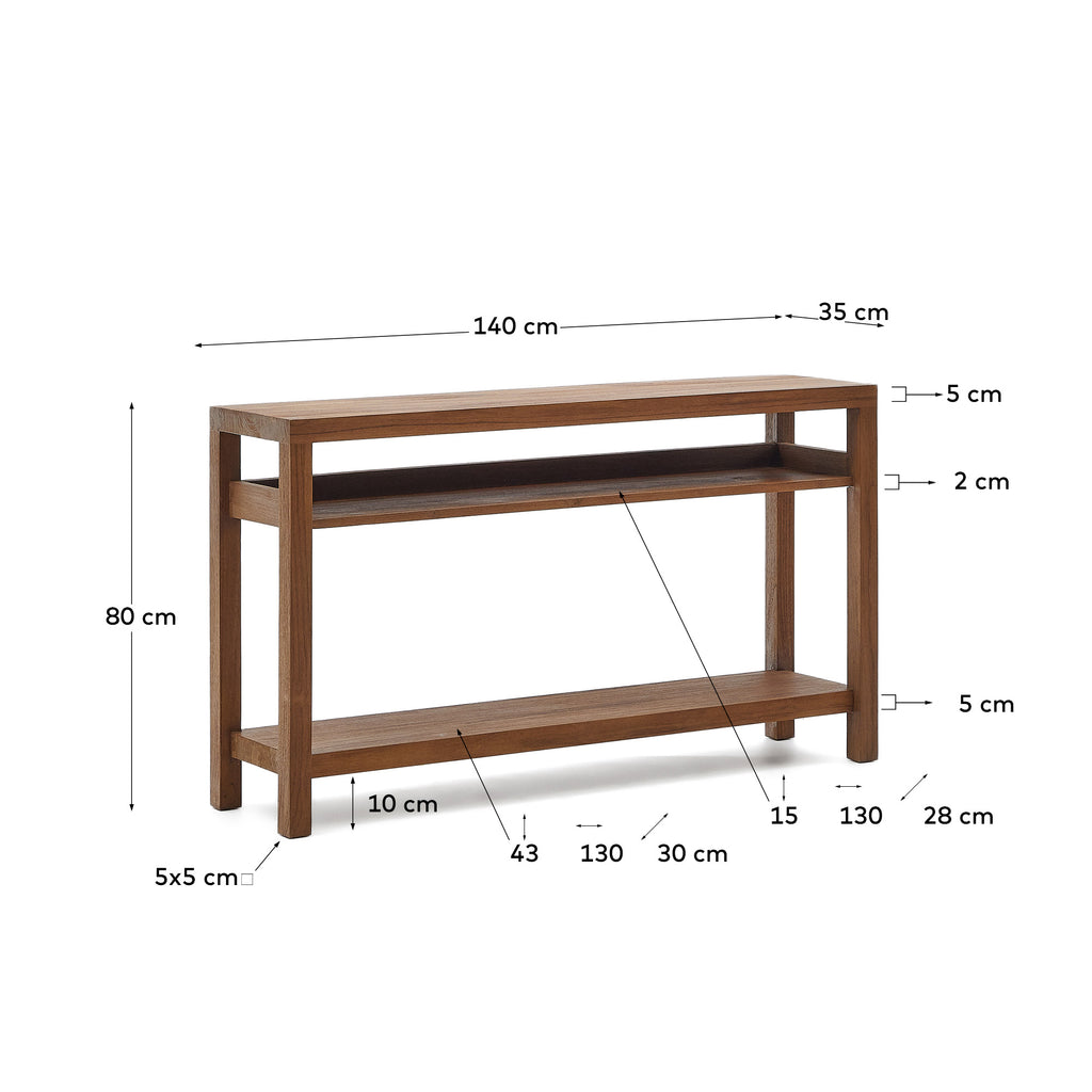 Console Sashi en bois de teck 140 x 80 cm