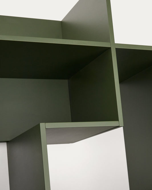 Ina modular shelving unit in green lacquered MDF 80 x 80cm FSC 100%