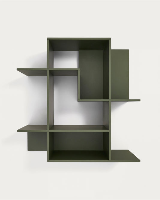 Ina modular shelving unit in green lacquered MDF 80 x 80cm FSC 100%