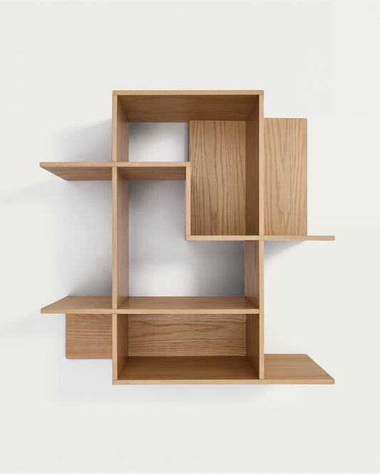 Ina modular shelving unit in oak veneer with natural finish 80 x 80cm FSC 100%