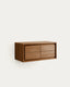 Meuble de salle de bain Kenta en bois de teck finition naturelle 90 x 45 cm