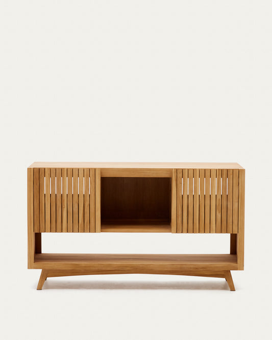 Meuble de salle de bain Kuveni en bois de teck finition naturelle 140 x 50 cm