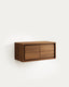 Meuble de salle de bain Kentaen bois de teck finition noyer 90 x 45 cm