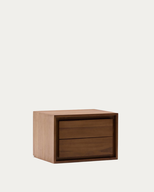Meuble de salle de bain Kentaen bois de teck finition noyer 60 x 45 cm