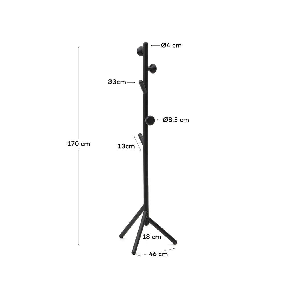 Portemanteau Nadue en bois de hêtre avec finition noire 163 cm