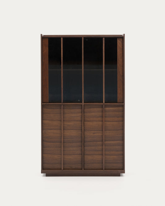 Vitrine Onix  bois de noyer et placage de noyer, finition foncée 100x170 cm FSC Mix Credit