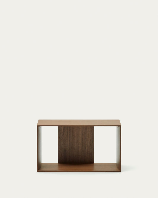 Module étagère format moyen Litto en placage de noyer 67 x 38 cm