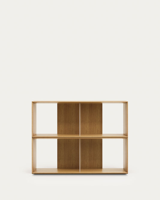 Lot Litto de 2 étagères modulables en placage de chêne 101 x 76 cm
