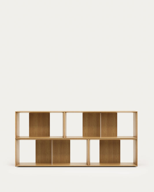 Lot Litto de 4 étagères modulables en placage de chêne 168 x 76 cm