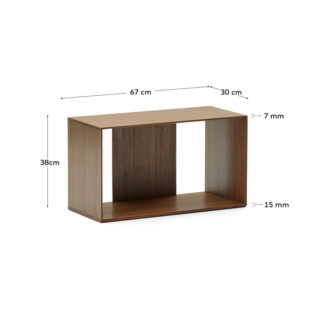 Lot Litto de 4 étagères modulables en placage de noyer 168 x 76 cm