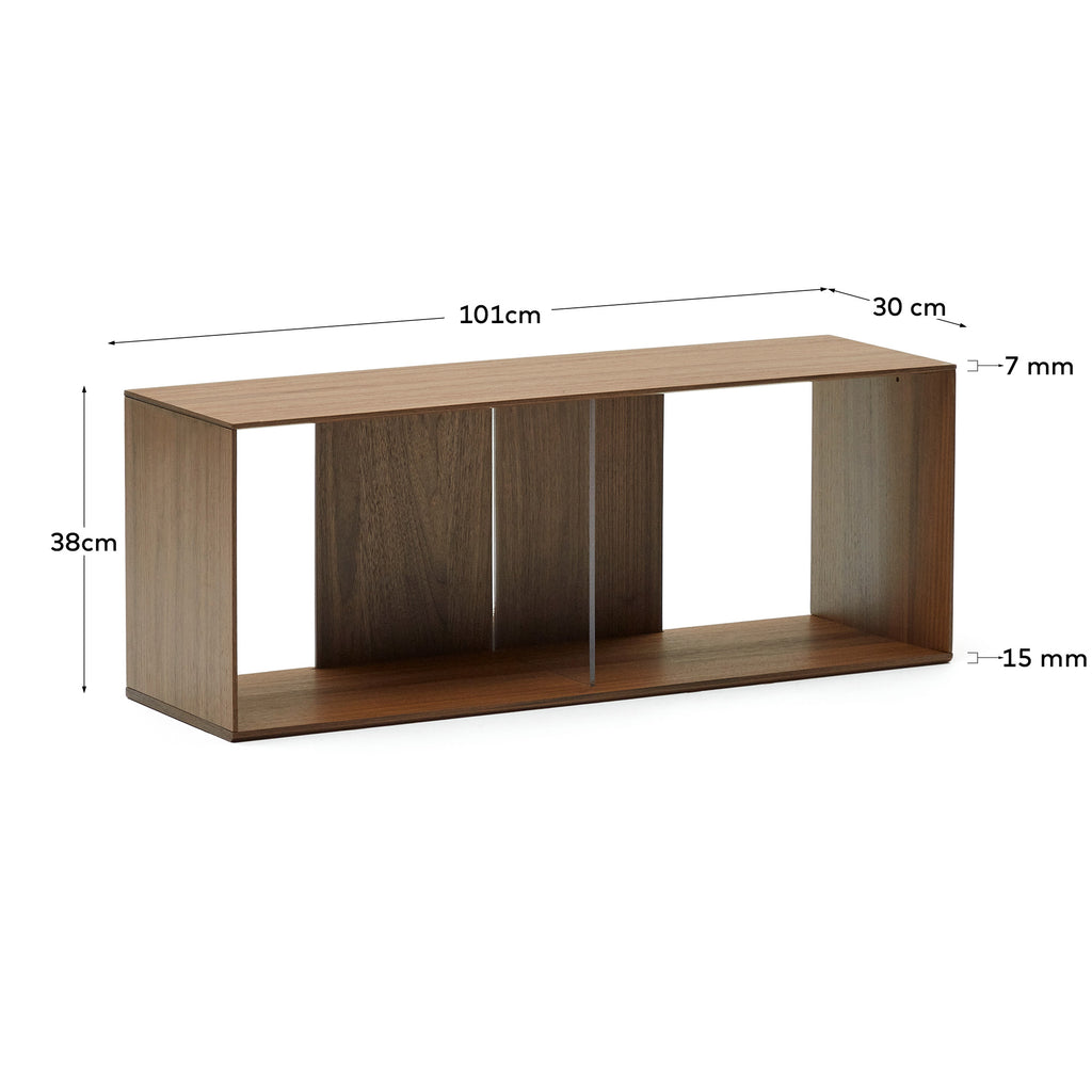 Lot Litto de 4 étagères modulables en placage de noyer 168 x 76 cm