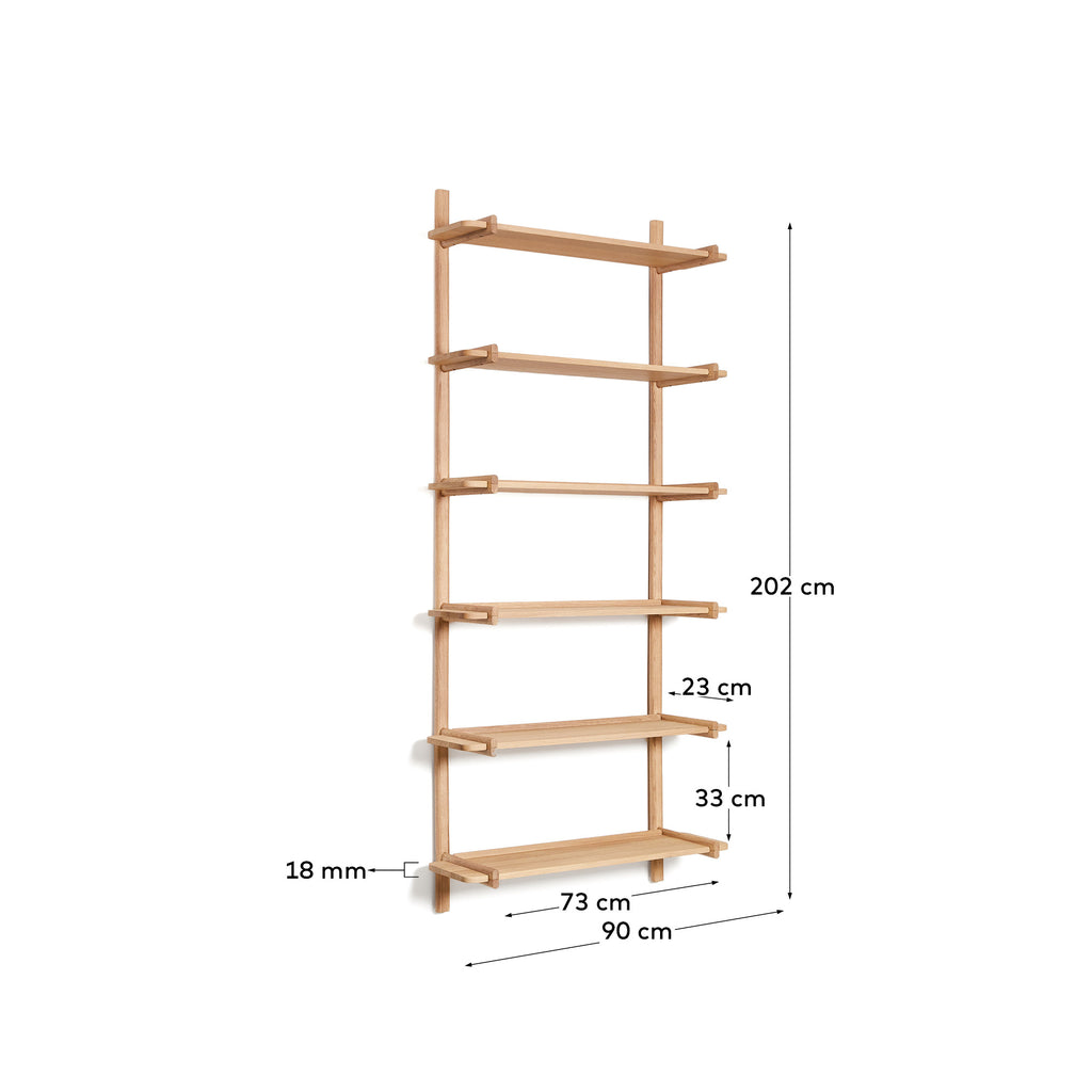 Étagère modulable Sitra 6 étagères en bois de chêne finition naturelle 90cm FSC Mix Credit