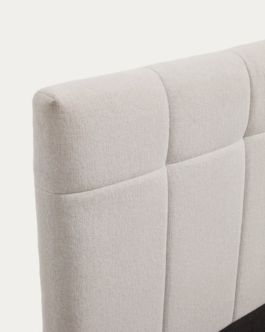 Darnela ecru chenille bed with folding storage base for 150 x 200cm mattress FSC 100%