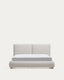 Lit Elerio en chenille écrue pour matelas de 160 x 200 cm