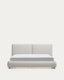 Lit Elerio en chenille écrue pour matelas de 180 x 200 cm