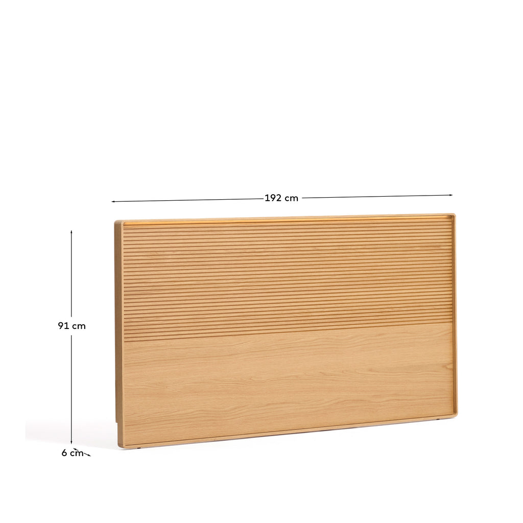 Norlen headboard in oak veneer with natural finish and LED light for a bed up to 180 cm FSC Mix Credit