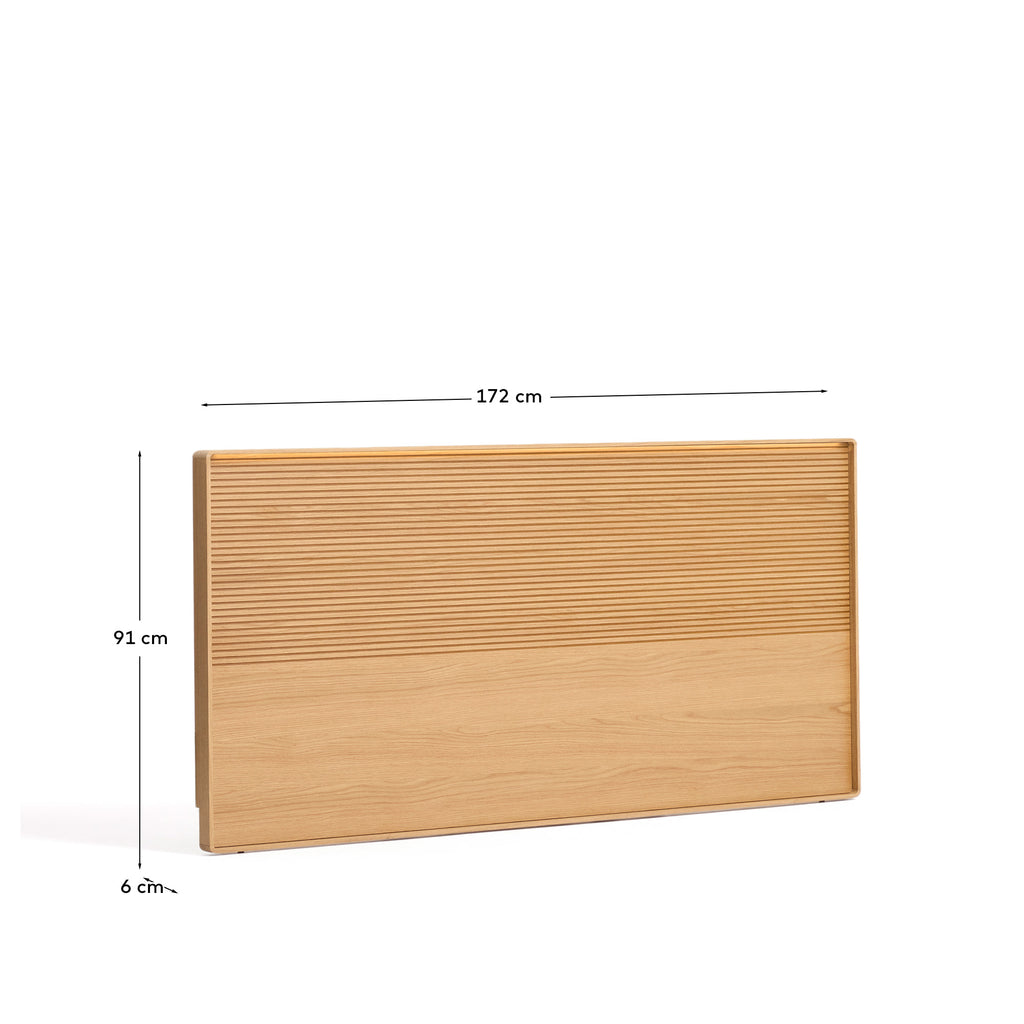 Norlen headboard in oak veneer with natural finish and LED light for a bed up to 160 cm FSC Mix Credit