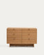 Commode Norlen 6 tiroirs en placage de chêne avec finition naturelle FSC Mix Credit 120 x 75 cm