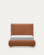 Lit Elerio en chenille cuivrée douce pour matelas de 90 x 200 cm